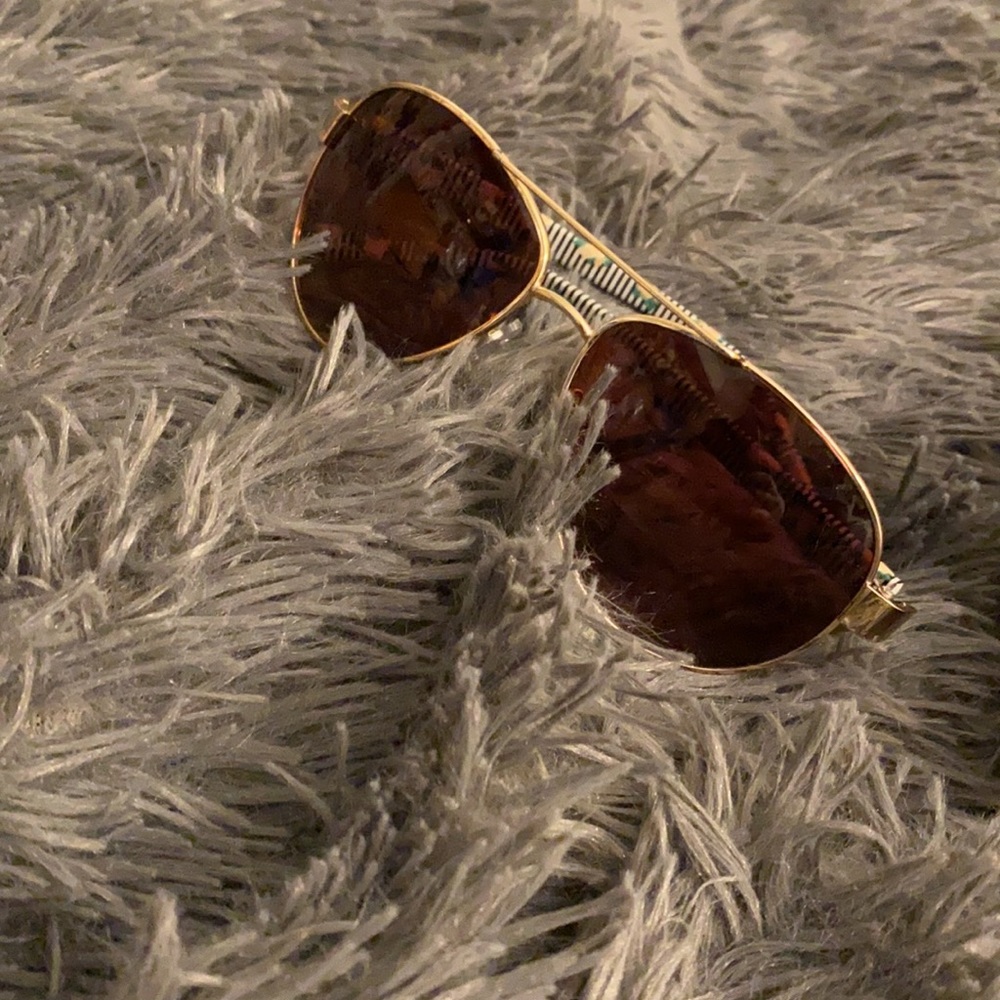 Floral Aviator Sunglasses -yellow/black/white - Picture 6 of 7